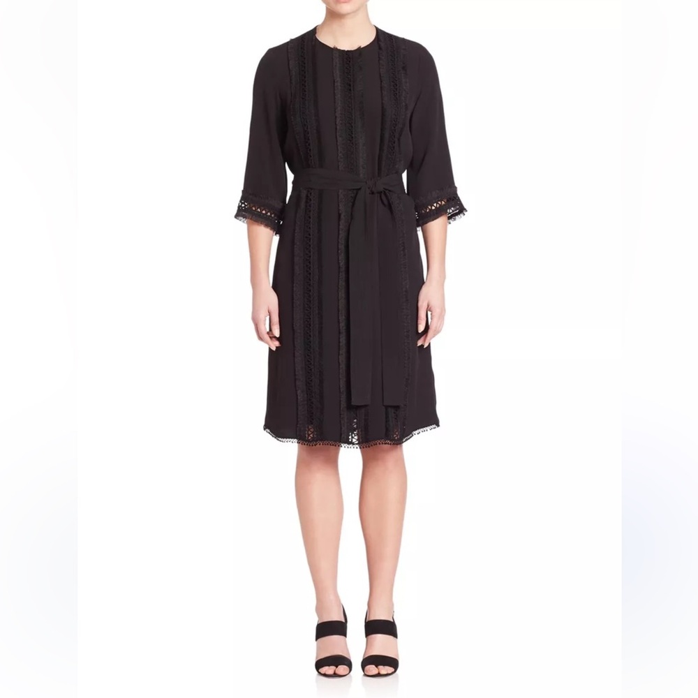 Adam Lippes Black Embroidered Dress